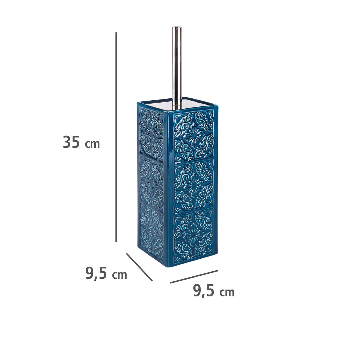 BÜRSTENBEHÄLTER Cordoba Dark Blue 10/10/35 cm - Blau, Keramik (10/35/10cm) - Wenko