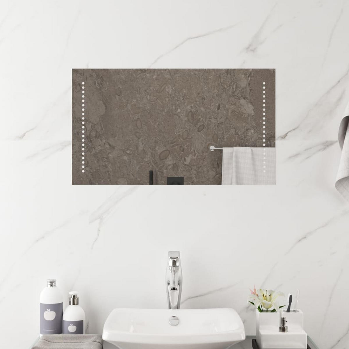 LED-BADSPIEGEL 40x70 cm - Transparent, Glas (40/17/70cm) - furnicato