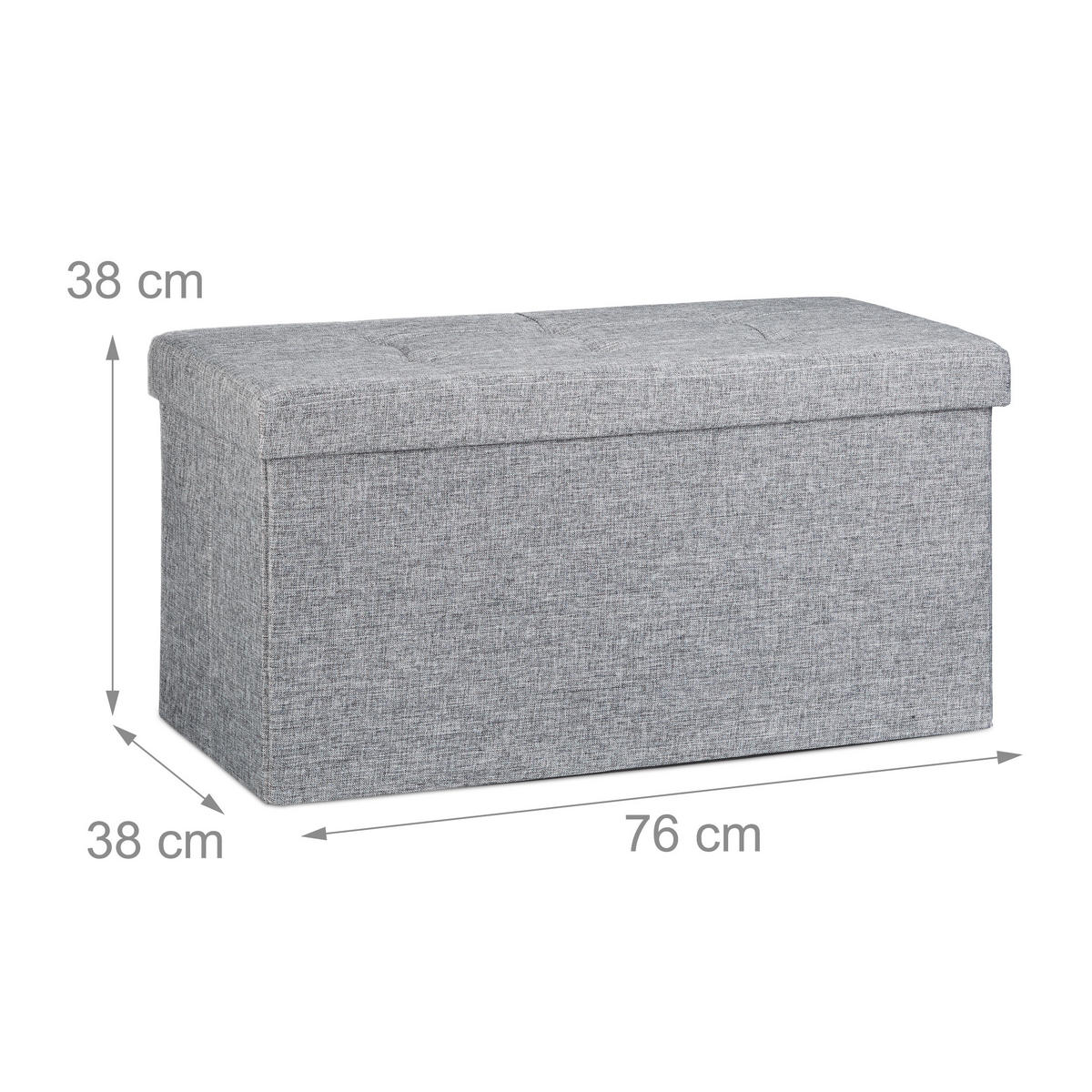 FALTBARE Sitzbank - Grau, Holzwerkstoff/Textil (38/38/76cm) - Relaxdays