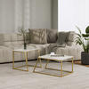 COUCHTISCH-SET Myra Marmor-Weiß/Gold 60 x 50 cm 2 Teile - Weiß Hochglanz/Goldfarben, Holzwerkstoff (50/60/38cm) - Vicco