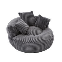 SITZSACK 1-Sitzer 108/108/52 cm in Grau aus Cord - Grau, Textil (108/52/108cm) - CHICFURN
