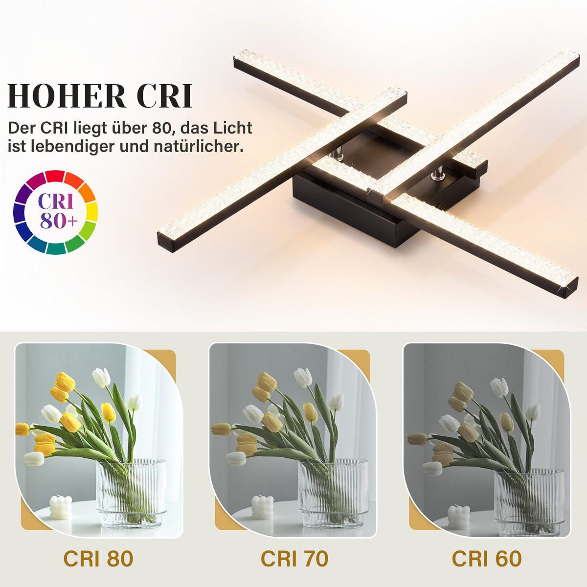 LED-DECKENLEUCHTE Wagner 46/46/6 cm - Schwarz, Metall (46/46/6cm) - Nettlife