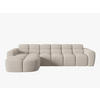 ECKSOFA links Lisa aus strukturiertem Stoff sand 4 Sitzplätze - Sandfarben, Textil (170/310cm) - Micadoni