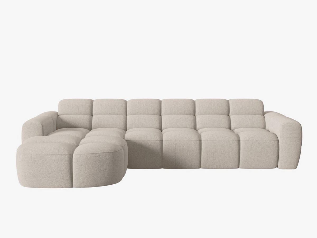 ECKSOFA links Lisa aus strukturiertem Stoff sand 4 Sitzplätze - Sandfarben, Textil (170/310cm) - Micadoni