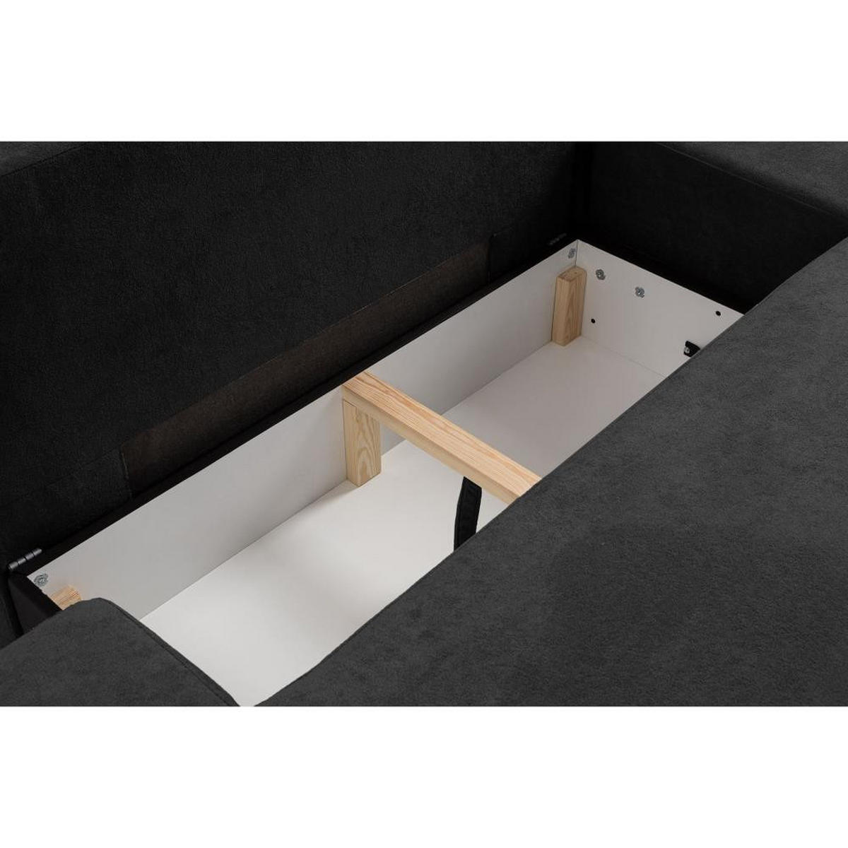 ECKSCHLAFSOFA Gavi schwarz velours links - Schwarz, Textil (269/171cm) - Beautysofa