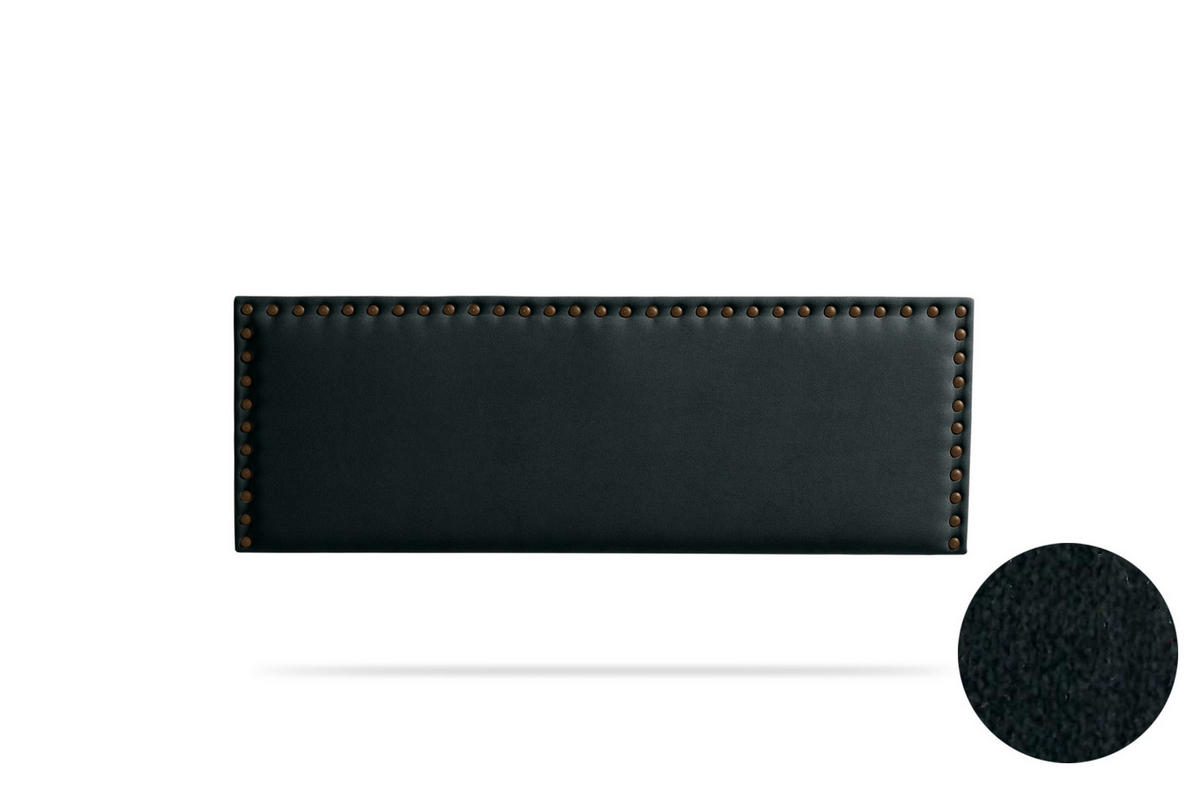 KOPFTEIL gepolstert MODENA Aqualine 160x55x8 cm - Schwarz - Moonia - Schwarz, Holz (160/8/55cm)