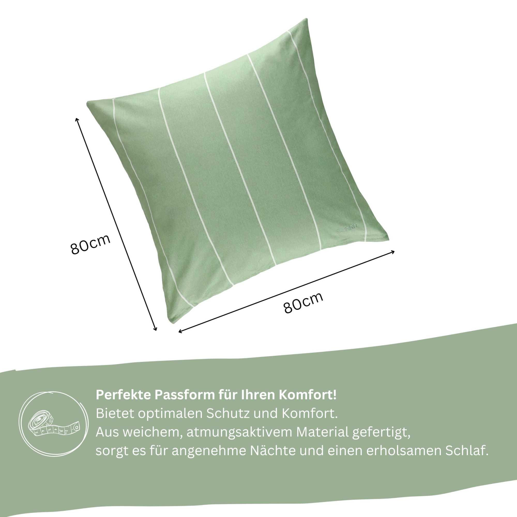 RENFORCÉ KISSENBEZUG HARPLINES - Grün, Textil (80/80cm) - Esprit