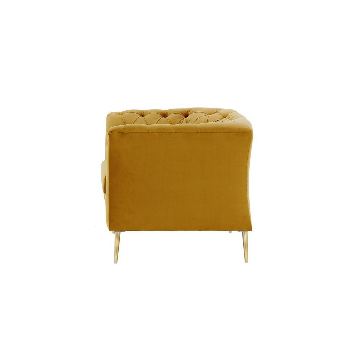 SESSEL Chesterfield Modern-Velluto 8 - Gelb, Holz/Textil (106/74/80cm)