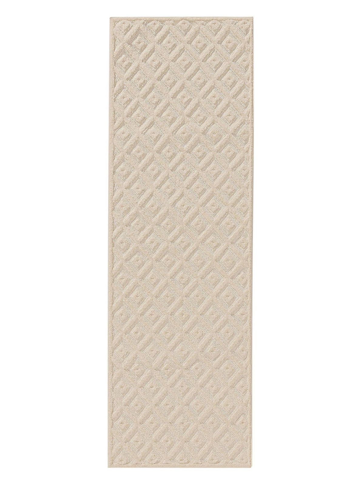 LÄUFER Leo Cream 70x200 cm - Creme, Kunststoff (70/200cm) - benuta