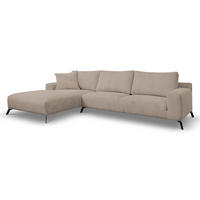 ECKSOFA Aspen in L-Form, Coach Farbe: Braun, Cordstoff, Ottomane Links - Braun, Textil (187/312cm) - VENASI MÖBEL
