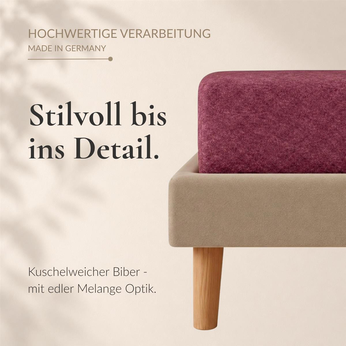 BIBER-SPANNBETTLAKEN 90x200 - 100x200 cm Made in Germany! Warme Winter Flanell Bettlaken aus 100% Baumwolle, Spannbetttuch Bordeaux - Bordeaux, Textil (90/200cm) - Carpe Sonno