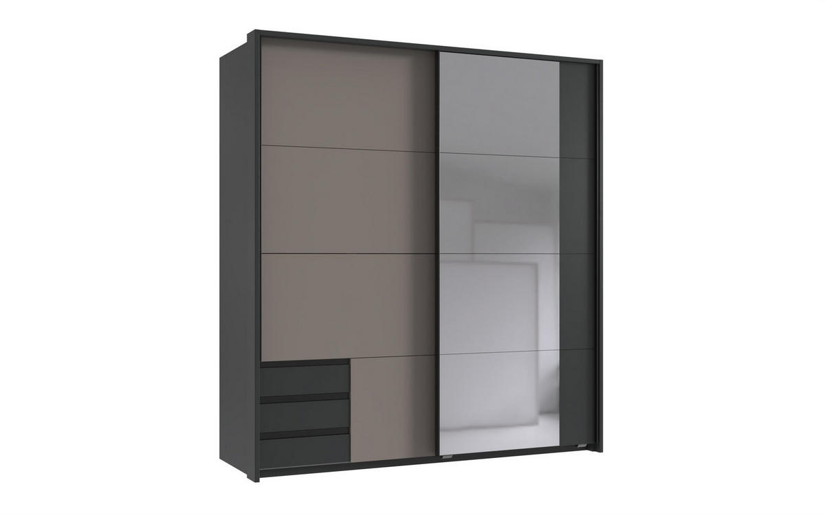 PASSEPARTOUTRAHMEN zu Kleiderschrank Emden in Graphit mit Saharagrau - Grau, Holzwerkstoff (138/200/12cm)