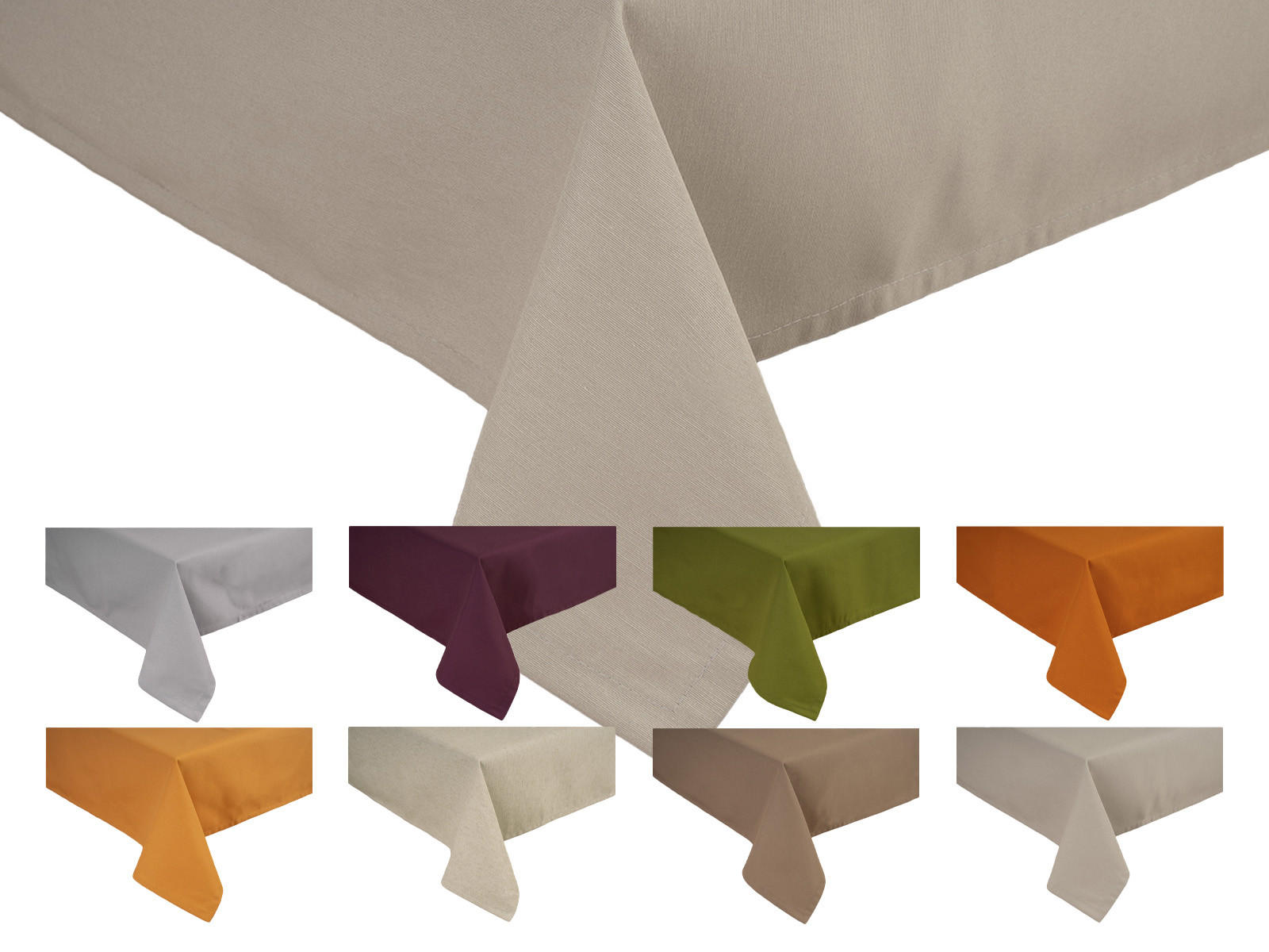 TISCHDECKE Wunschton taupe 110/110 cm - Taupe, Textil (110/110cm) - beties Heimtextil