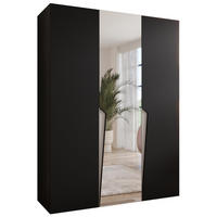 DREHTÜRENSCHRANK 202/150/52 3-türig - Beige/Schwarz, Holz/Metall (150/202/52cm) - Abiks Möbel