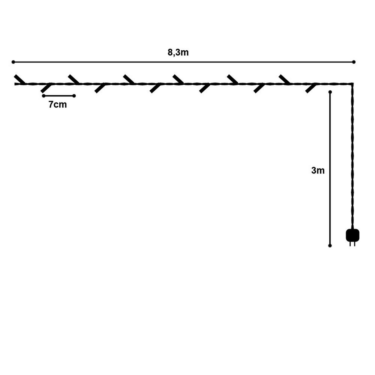 LED DEKOLEUCHTE Lichterkette Schwarz RGB Farbwechsler - Schwarz, Kunststoff (830/830/830cm)