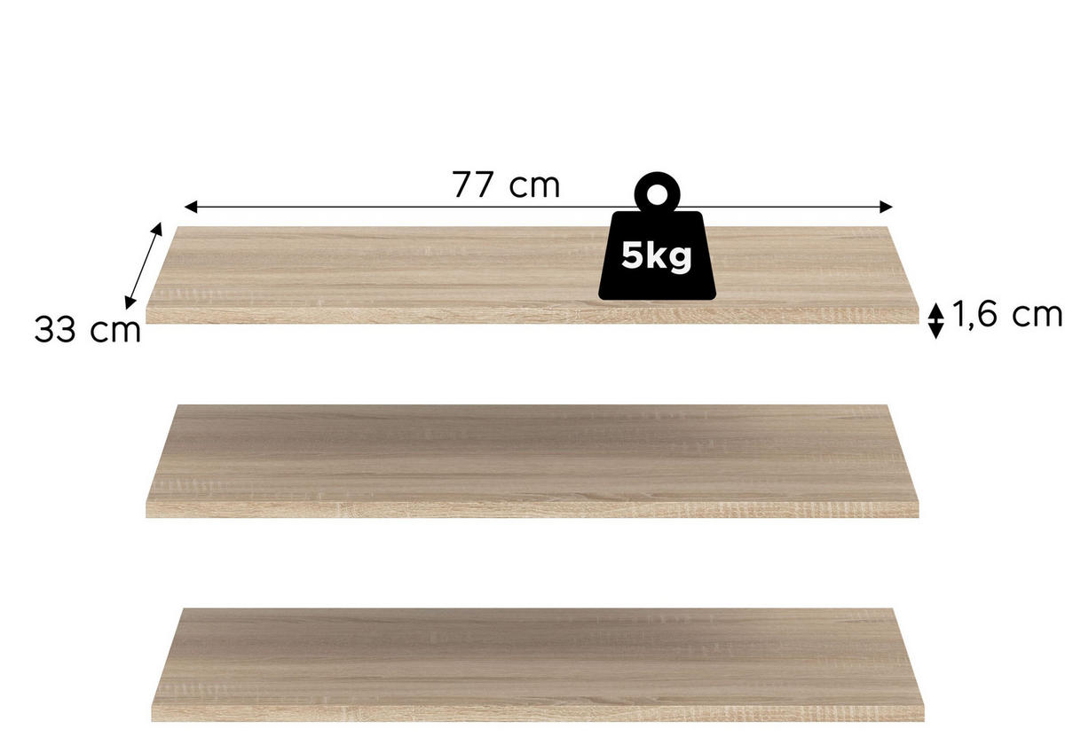 EINLEGEBODENSET Sonoma Eiche 77/33/2 cm - Sonoma Eiche, Holzwerkstoff (77/2/33cm) - Xonox