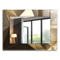 SPIEGEL 80 x 60 cm Rechteckig mit Aufdruck - Goldfarben, Glas (80/60/0.4cm) - TULUP