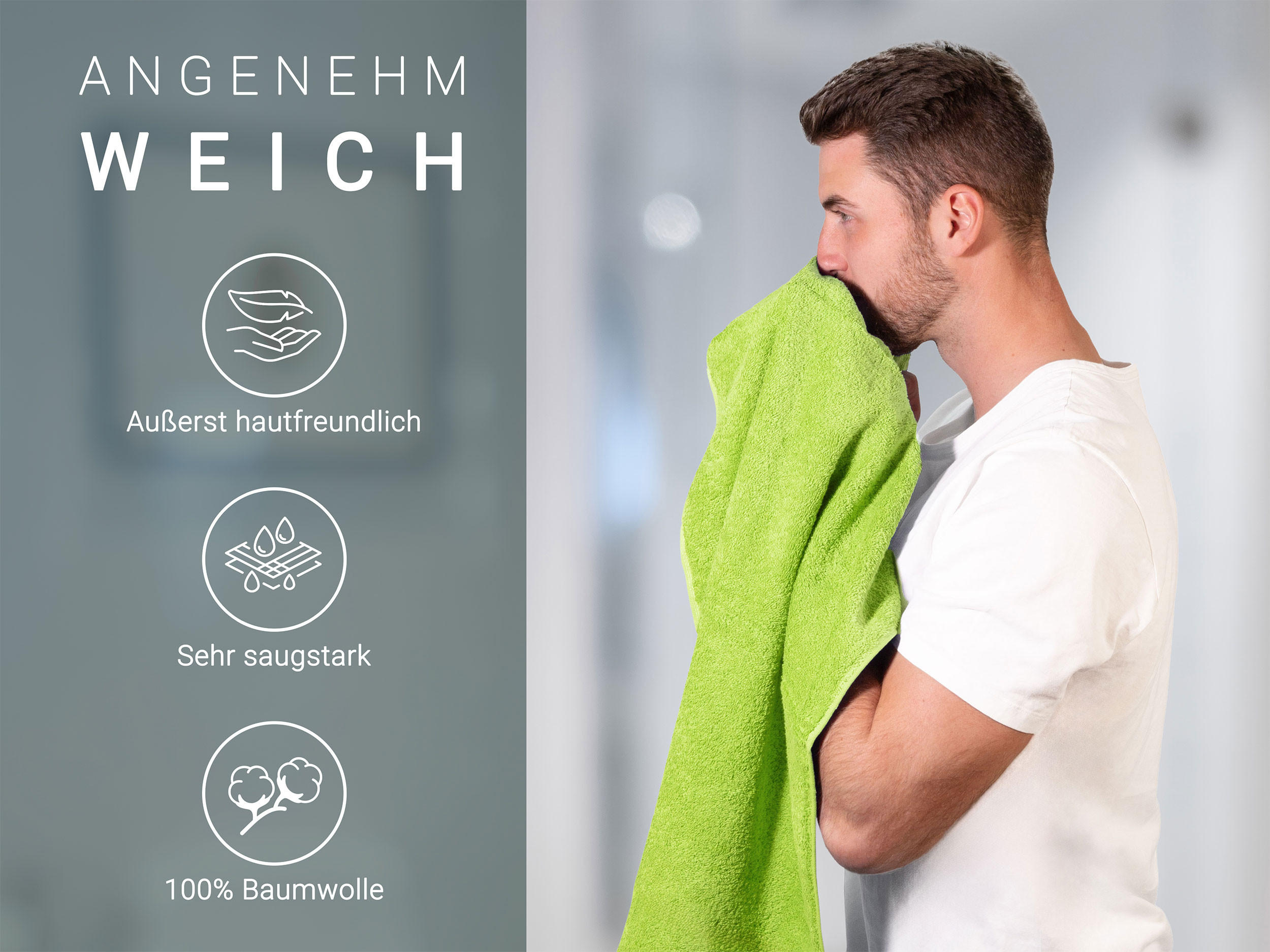 HANDTÜCHER, 6er-Set, 50x100 cm, 100% Baumwolle, Grün - Hellgrün, Textil (50/100cm) - Zollner