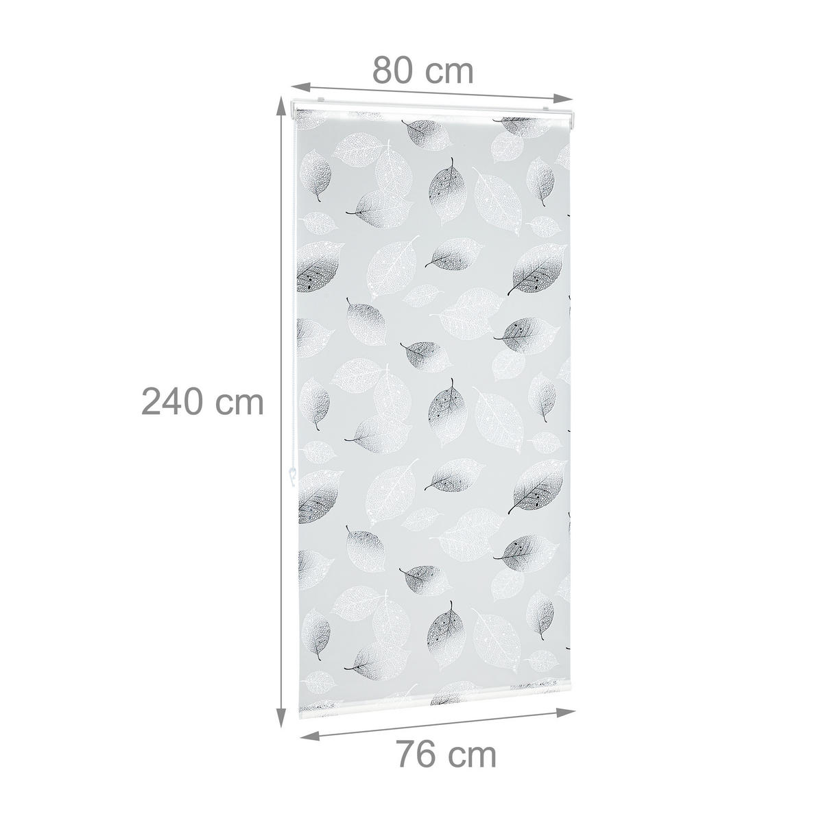 DUSCHROLLO - Weiß, Kunststoff/Metall (80/4.5cm) - Relaxdays