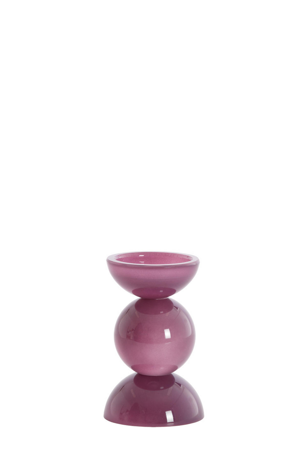 KERZENSTÄNDER Itinga - Violett - 9.5/9.5/15.5 cm - Lila, Glas (9.5/15.5/9.5cm) - Light & Living
