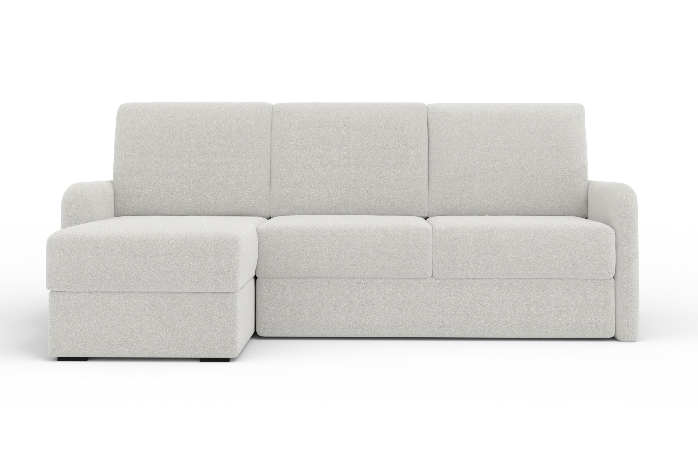ECKSOFA BIANCO 215 cm breit in Boucle Weiß links - Weiß, Holzwerkstoff/Textil (215/145cm) - Deine Möbel 24