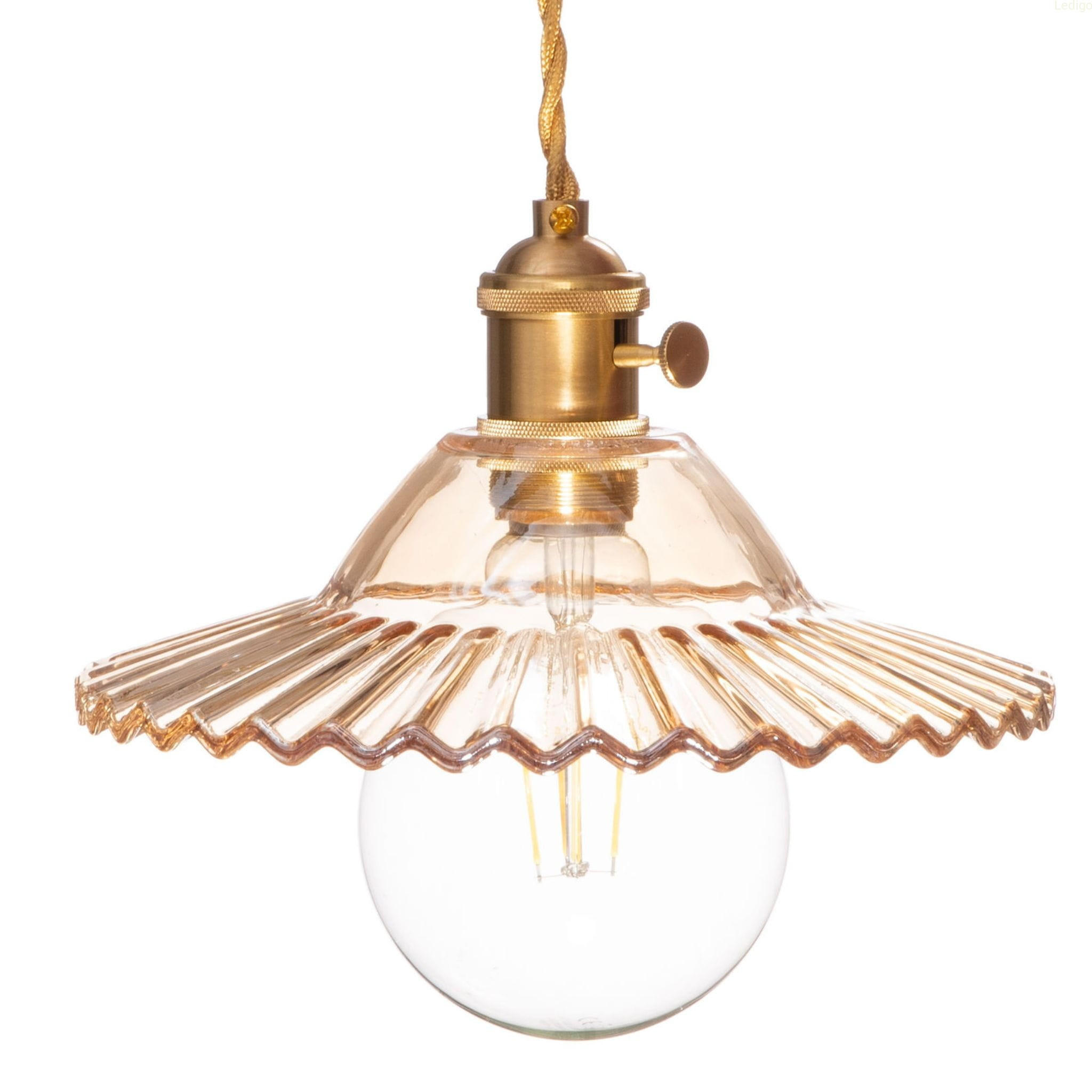 PENDELLEUCHTE Paris - Goldfarben/Kupferfarben, Glas/Metall (22/22/100cm) - kiki design
