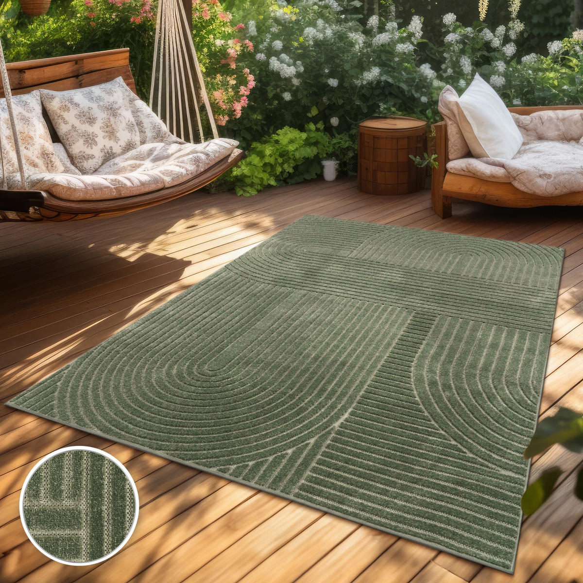 OUTDOORTEPPICH 160/220 cm Cotton 240 - Grün, Textil (160/220cm) - Paco Home