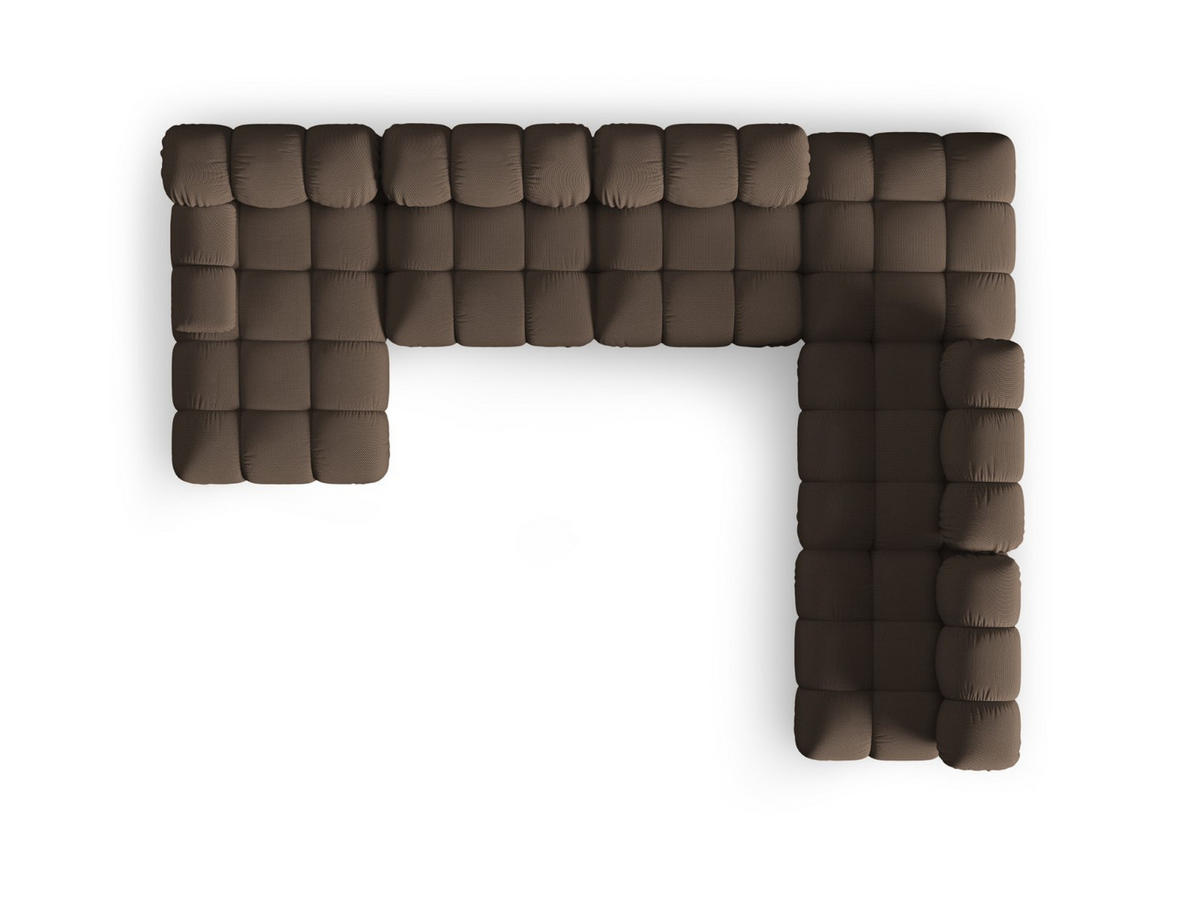 PANORAMASOFA modular rechts Bellis aus 3D-Stoff braun 7 Sitzplätze - Braun, Textil (282/70/376cm) - Micadoni