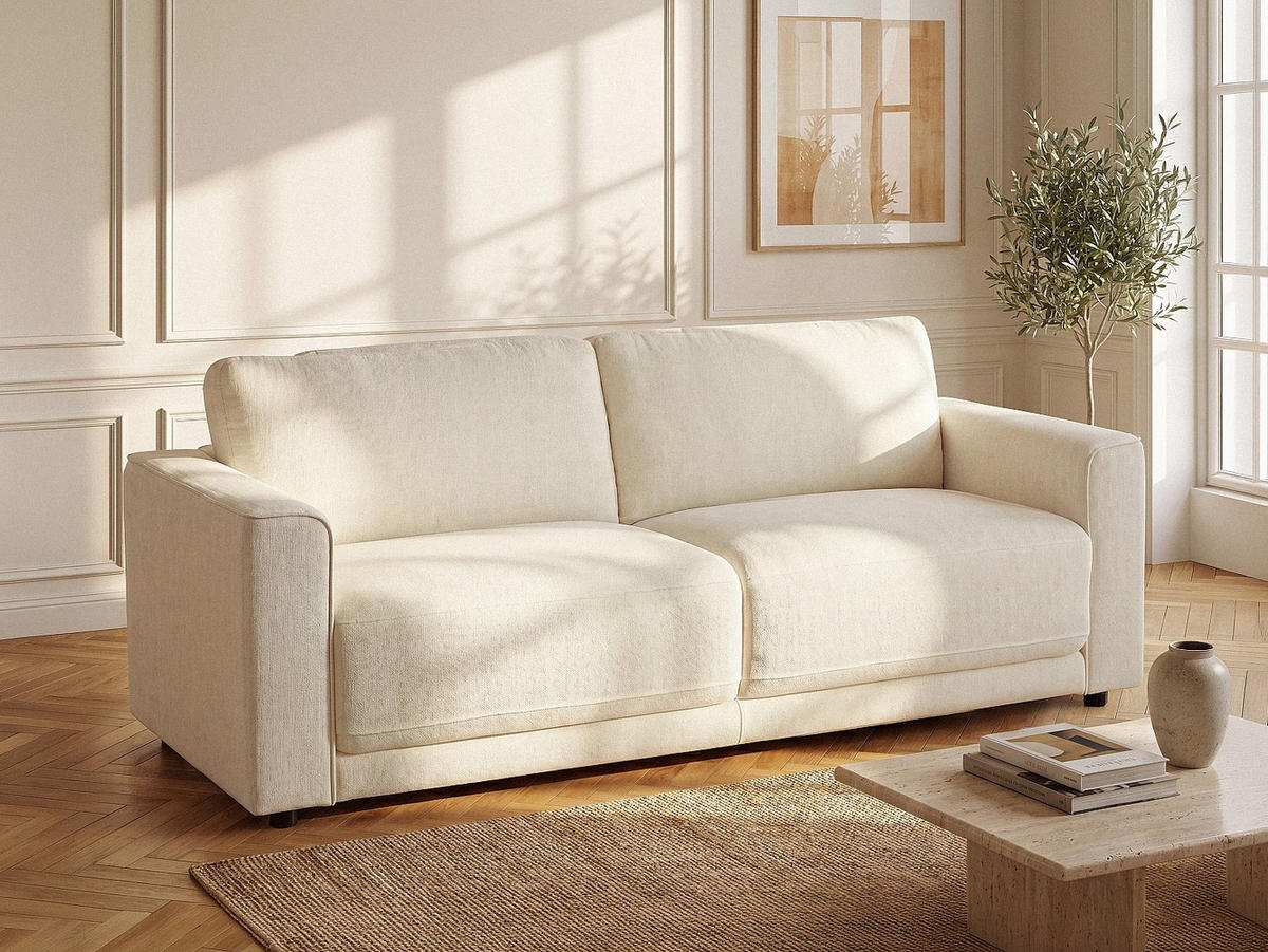 SOFA - 3 Personen - stoff - gebrochenes weiß Netuso - Weiß, Textil (200/82/89cm) - Vente-Unique