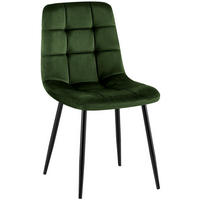 STUHL Samt Grün - Schwarz/Grün, Textil/Metall (45/84/55cm) - CLP