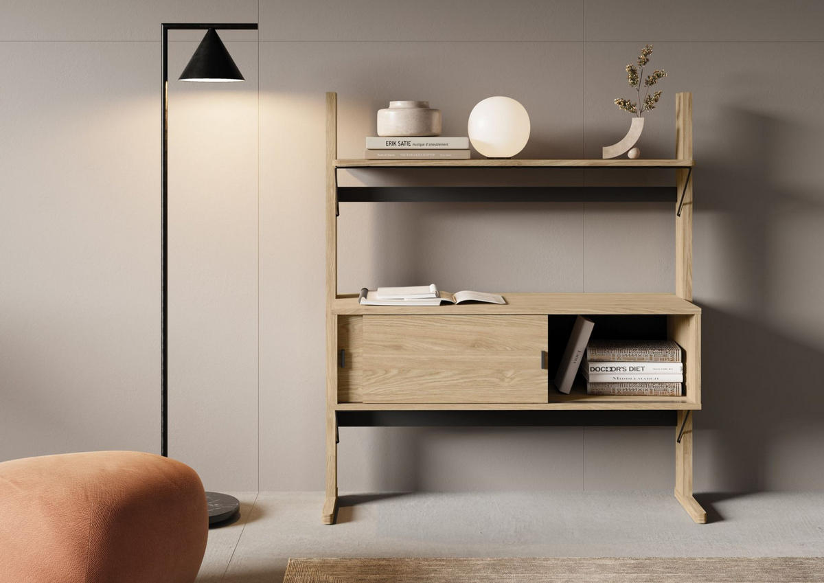 REGAL-SIDEBOARD Ollie Eichenholzoptik 108 cm - Eichefarben, Holzwerkstoff (108/121/40cm) - Selsey
