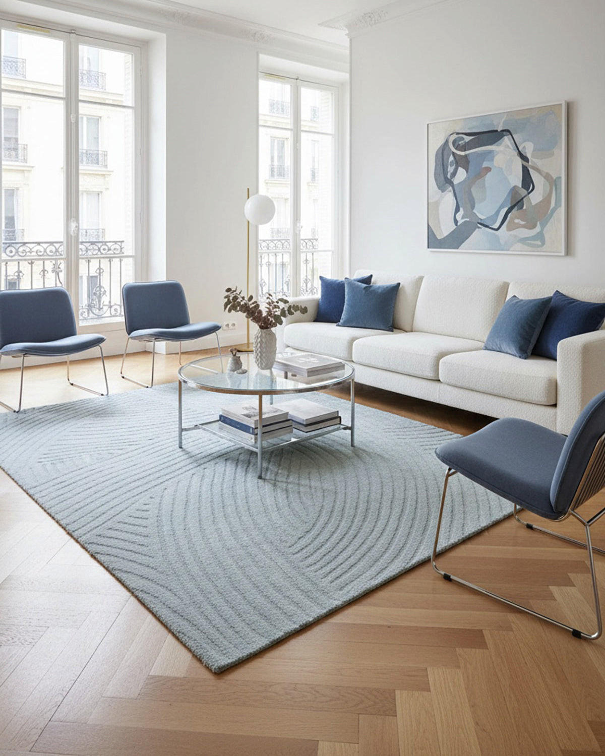TEPPICH sehr weich mit Relief-Effekt blau - Blau, Textil (200/290cm) - AFK Living