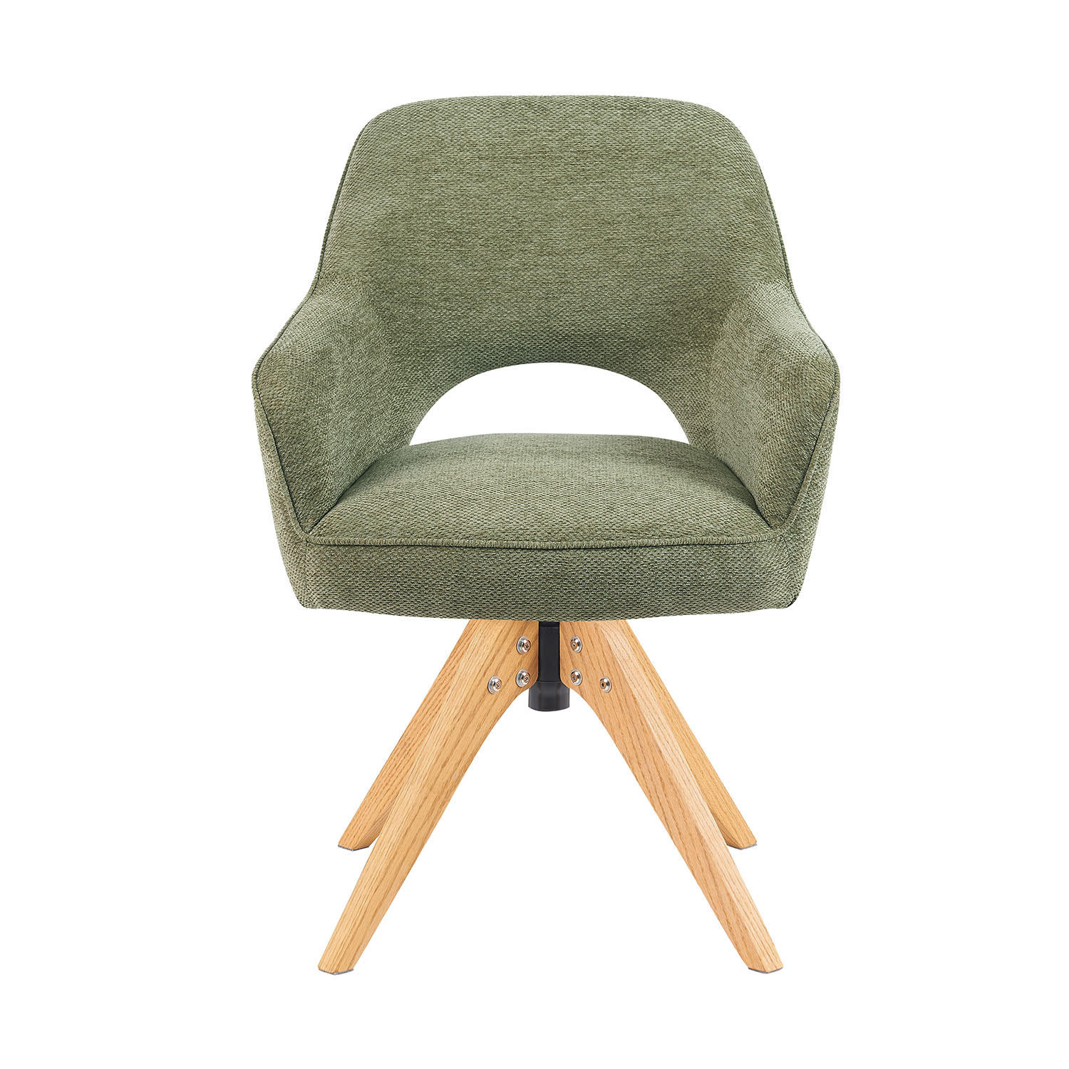 DREHSTUHL Mika-Lena - Honigeiche/Grün, Eichenholz/Holz (60/87/65cm) - DUBI Möbel