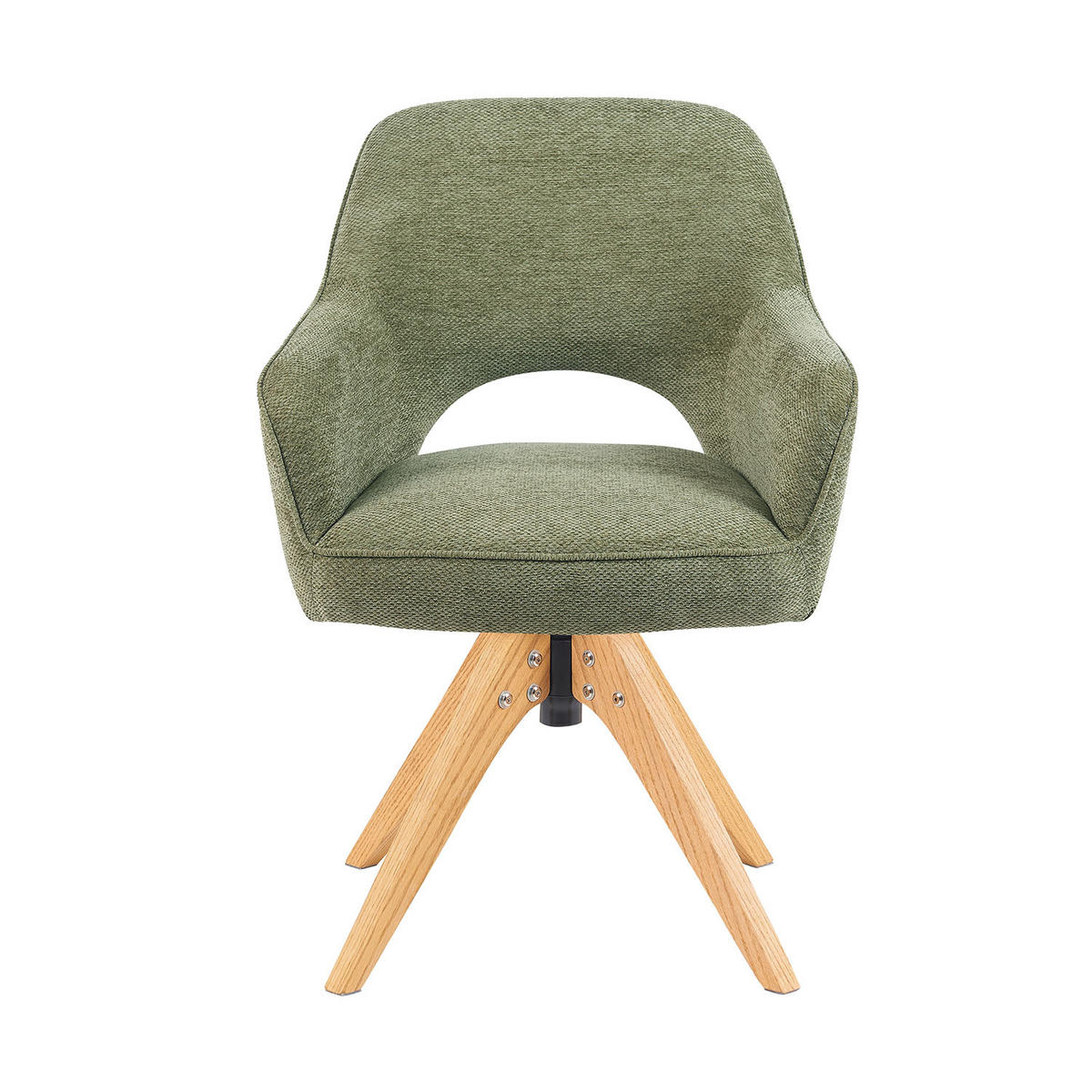 DREHSTUHL Mika-Lena - Honigeiche/Grün, Eichenholz/Holz (60/87/65cm) - DUBI Möbel