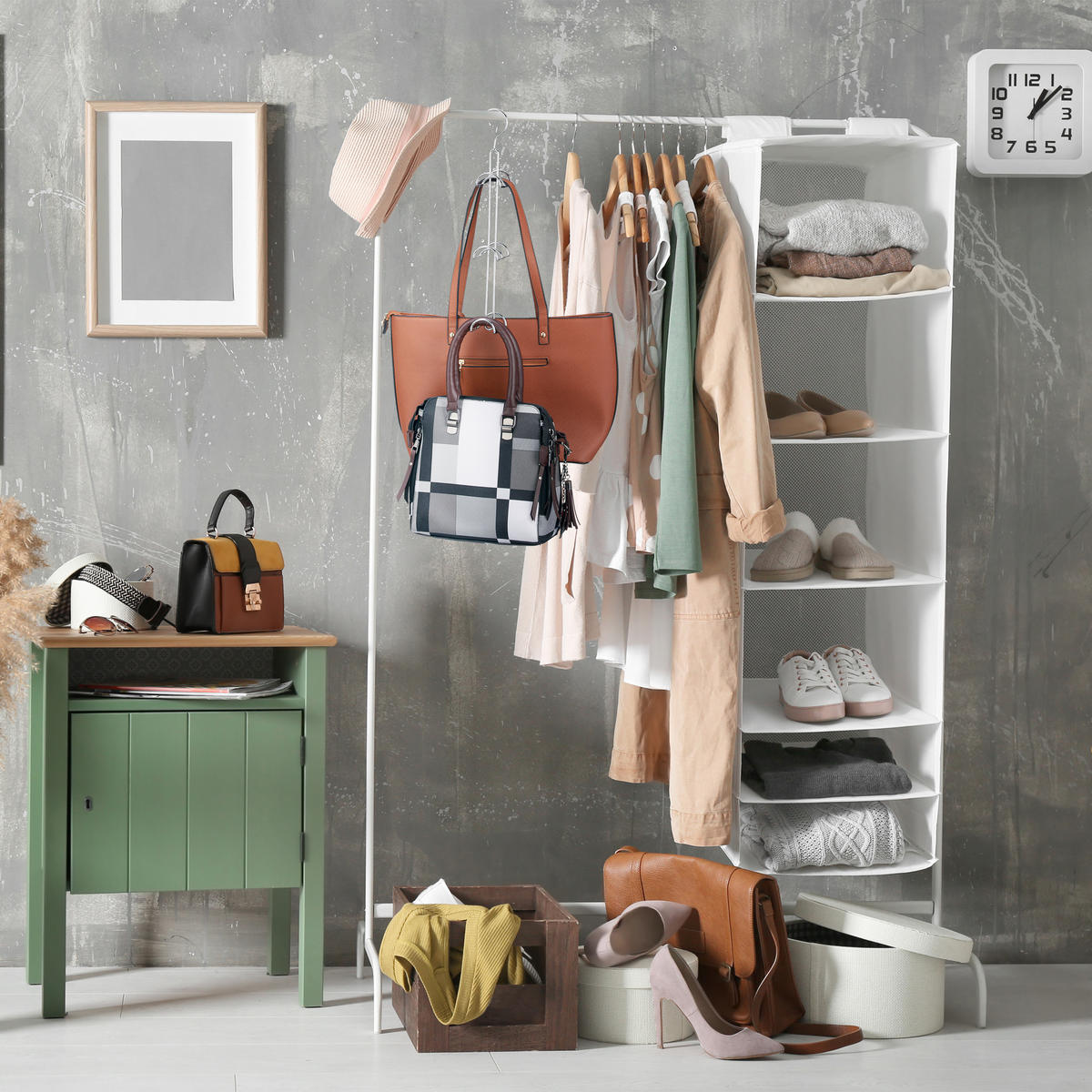 VEŠIAK na tašky - strieborná, kov (4.5cm) - Relaxdays