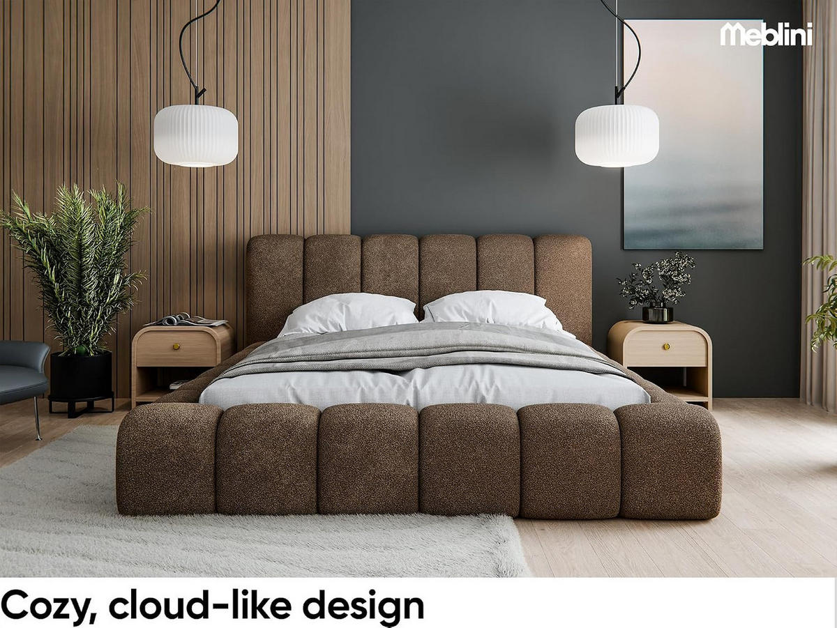 BETT SOFINA - Braun, Holzwerkstoff (120/200cm) - Meblini