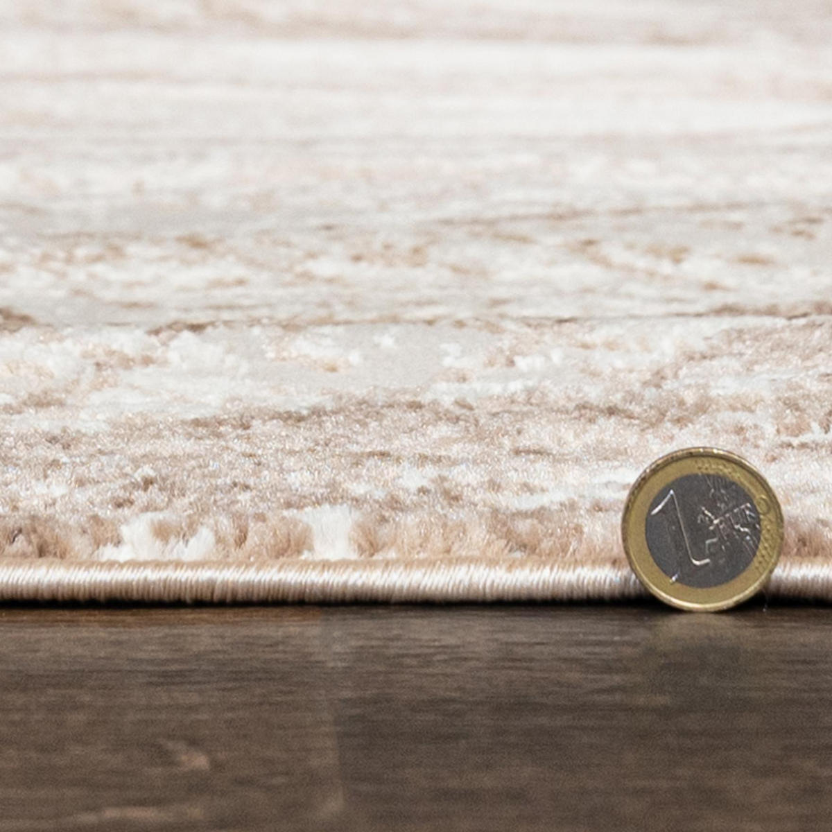 TEPPICH Beige Modern Abstrakt - Kurzflor Rechteckig Stilvoller - Creme - 80 x 150 cm - Beige, Textil (80/150cm) - Mazovia