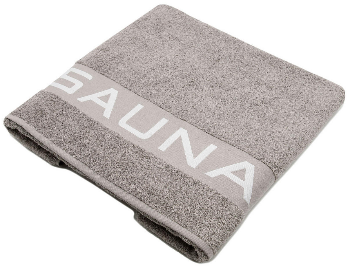 SAUNATUCH, 80x200 cm, 100% Baumwolle, Braun - Grau, Textil (80/200cm) - Zollner