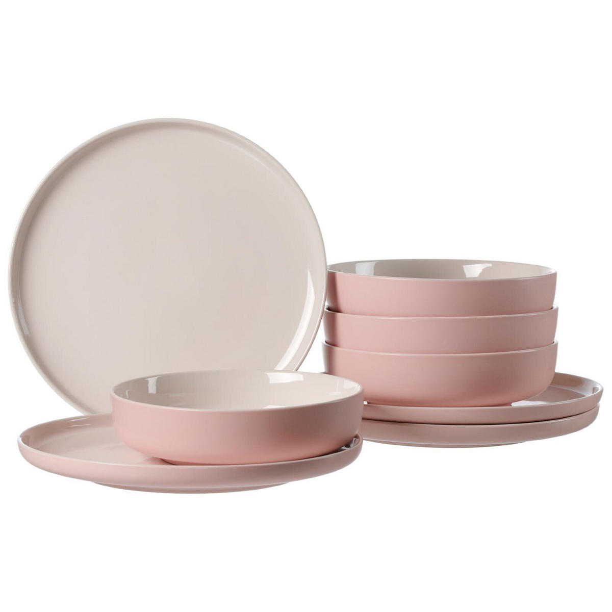 TAFELSERVICE Jasper rosa-vanille 16er Set - Gelb/Rosa, Keramik (1/1/1cm) - Ritzenhoff Breker