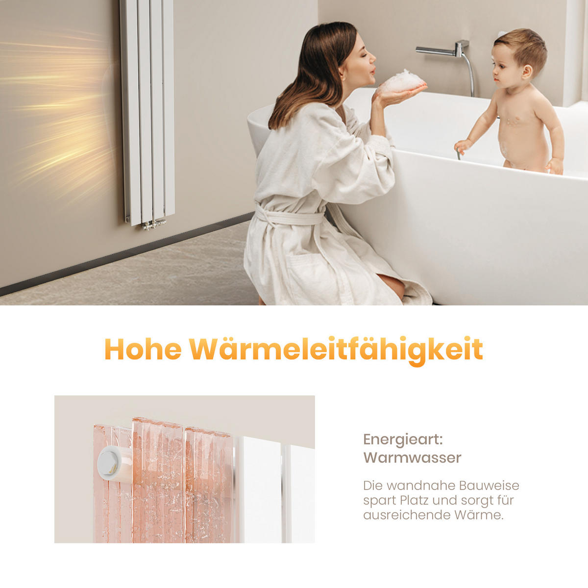 HEIZKÖRPER Flachheizkörper Weiß 160/62/6,3 cm - Weiß, Metall (62/160/6.3cm) - EMKE