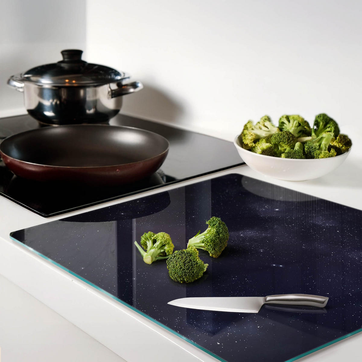GLASPLATTE 60x52 cm Fiktion - Schwarz, Glas (60/0.4/52cm) - TULUP