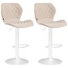 BARHOCKER 2er Set Stoff creme - Creme/Weiß, Textil/Metall (47/88/51cm) - CLP