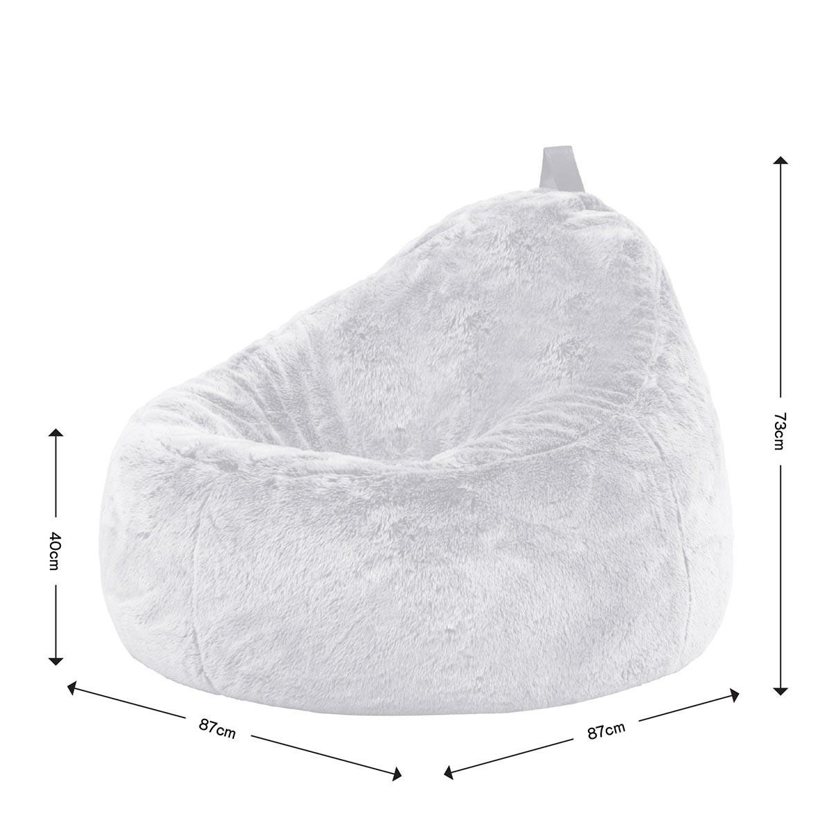 SITZSACK Sessel Kokon aus Kunstfell - Grau, Kunststoff/Textil (87/73/87cm) - icon