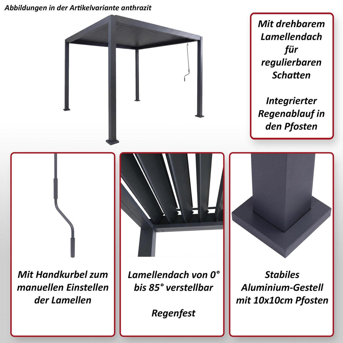 PERGOLA Weiß - Weiß, Metall (302/235/302cm) - MCW