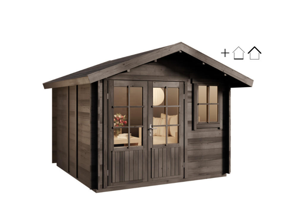 Alpholz Gartenhaus Grau 331x245x331 cm