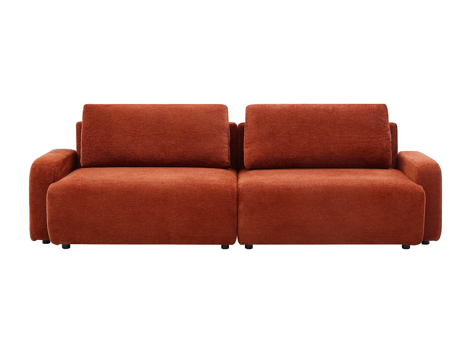 SCHLAFSOFA - 4 Personen - Stoff - Terracotta - - Terracotta, Textil (256/88/99cm) - Vente-Unique