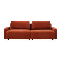 SCHLAFSOFA - 4 Personen - Stoff - Terracotta - - Terracotta, Textil (256/88/99cm) - Vente-Unique