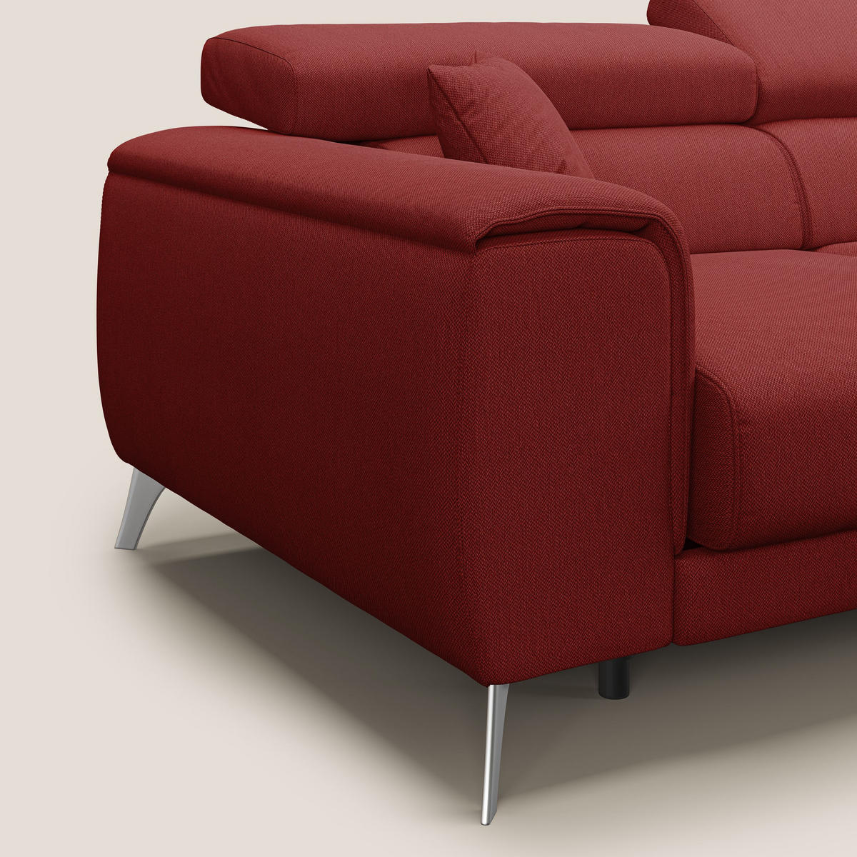 ECKSOFA RECHTS Fusion - Rot, Textil (260/102cm) - Divani.store