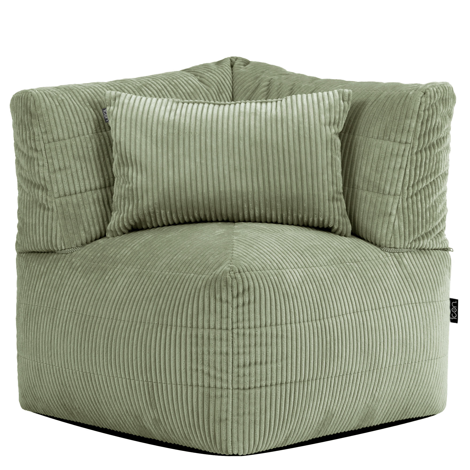 SITZSACK-ECKSOFA Noa modular Cord - Salbeigrün, Textil (78/70/78cm) - icon