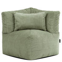 SITZSACK-ECKSOFA Noa modular Cord - Salbeigrün, Textil (78/70/78cm) - icon
